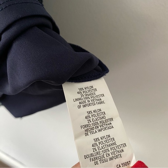 Marina Navy Blue Lace Cap Long Sleeve Scalloped V-Neck Short Sheath Dress -16 - Picture 6 of 8